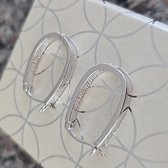 Chrystina Silver Hoop Earrings - Picture 5 of 7